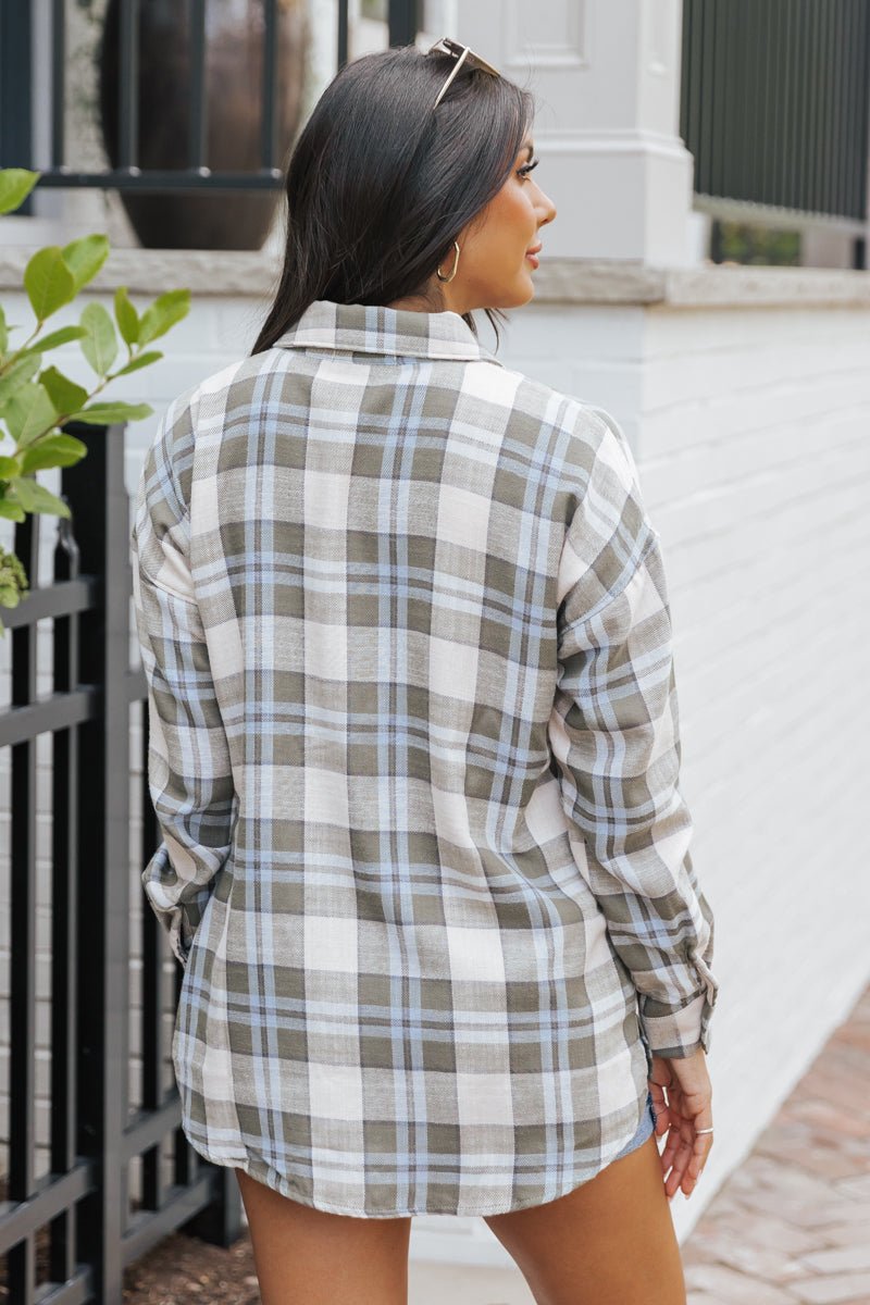 Green Plaid Button Down Shirt - Magnolia Boutique