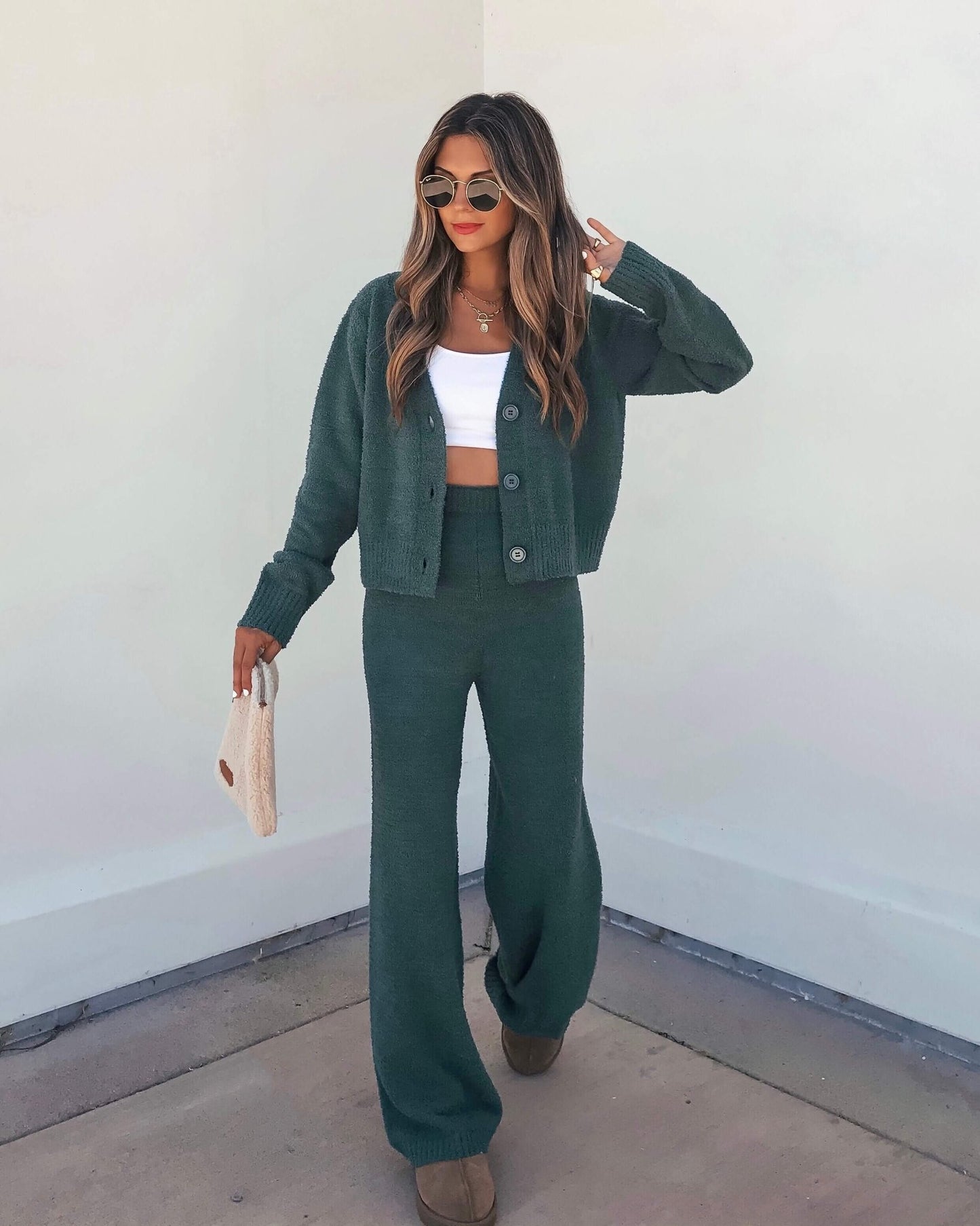 Green Sherpa Lounge Set - Magnolia Boutique