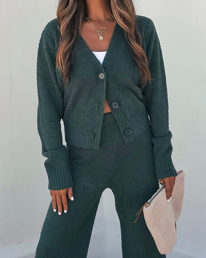 Green Sherpa Lounge Set - Magnolia Boutique