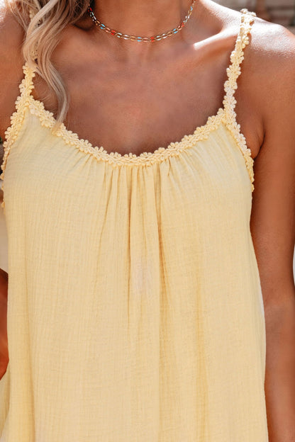 Happy Yellow Tie Back Tiered Mini Dress - Magnolia Boutique