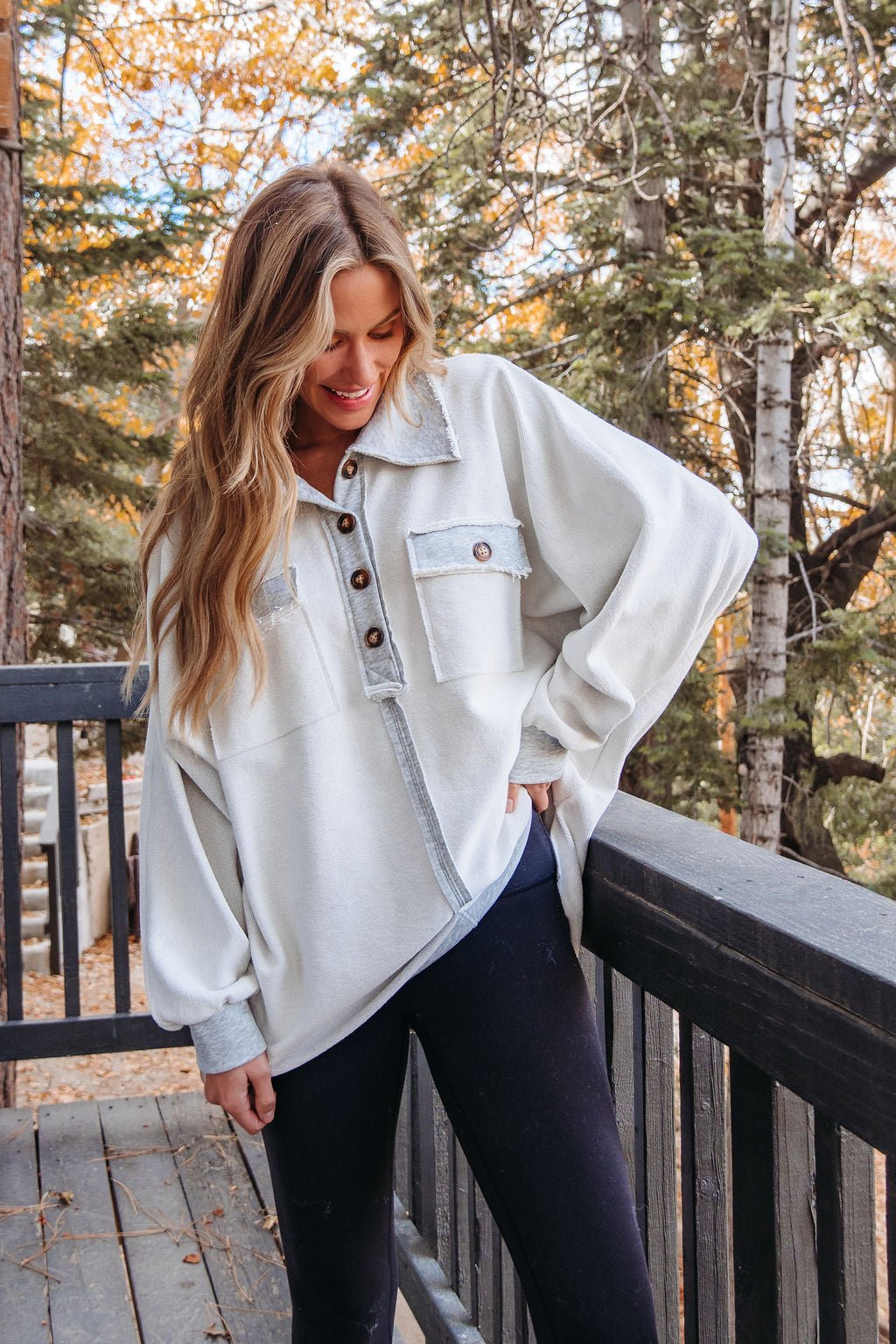 Heather Grey Button Up Thermal Pullover - Magnolia Boutique