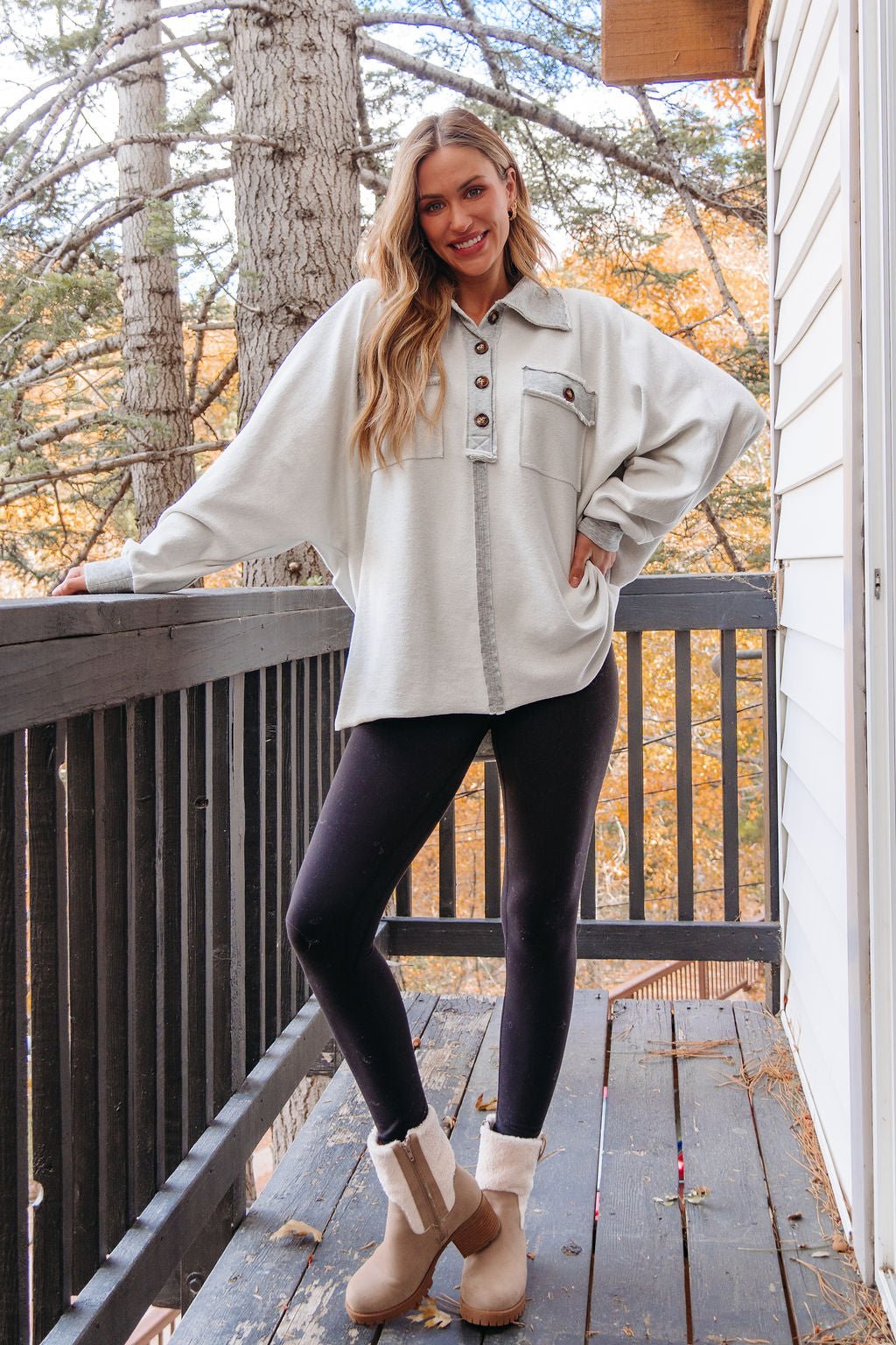 Heather Grey Button Up Thermal Pullover - Magnolia Boutique