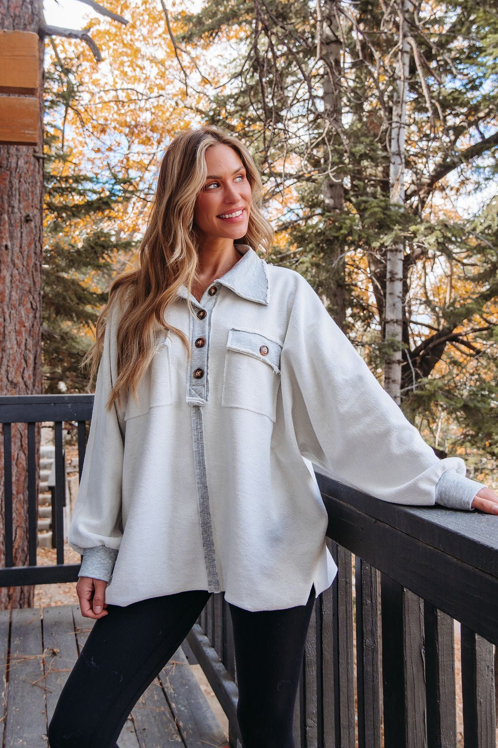 Heather Grey Button Up Thermal Pullover - Magnolia Boutique