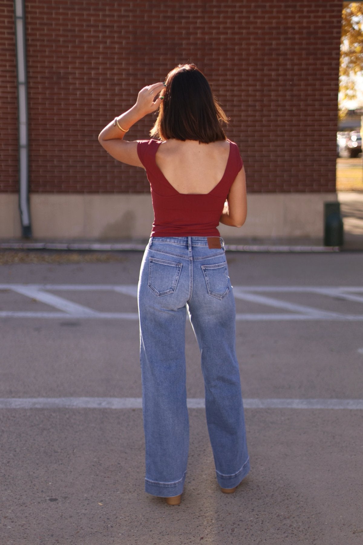 Hidden Medium Wash Wide Leg Jeans - Magnolia Boutique