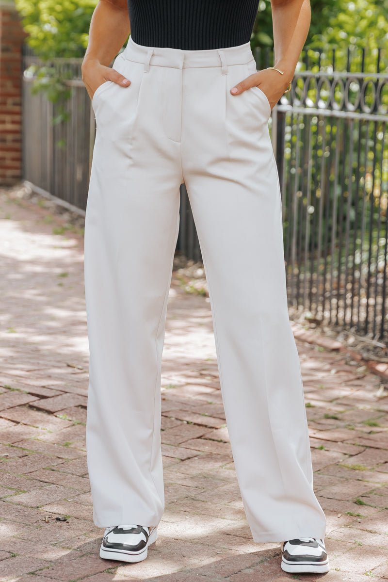 High Waisted Wide Leg Pleated Pants - Magnolia Boutique