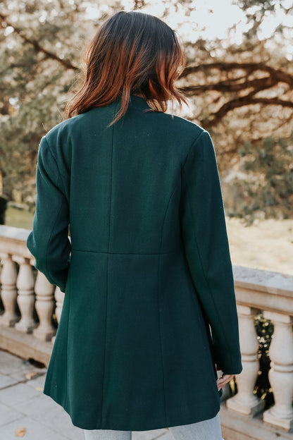 Hunter Green Double Breasted Peacoat - Magnolia Boutique