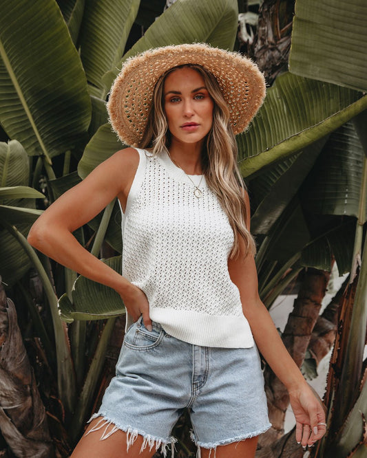 Ivory Crochet Sleeveless Sweater | Pre Order - Magnolia Boutique