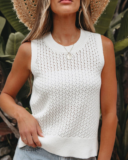 Ivory Crochet Sleeveless Sweater | Pre Order - Magnolia Boutique
