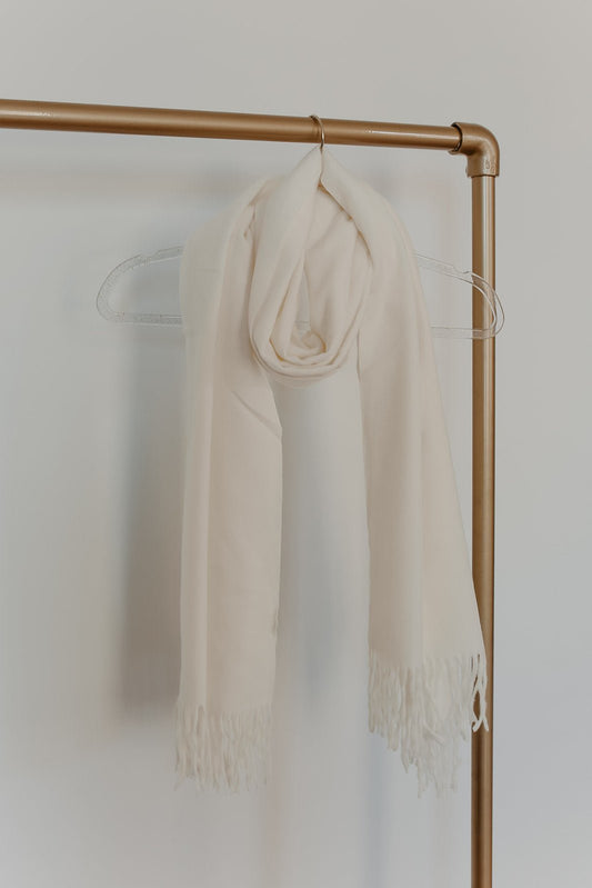 Ivory Fringe Oblong Scarf - Magnolia Boutique