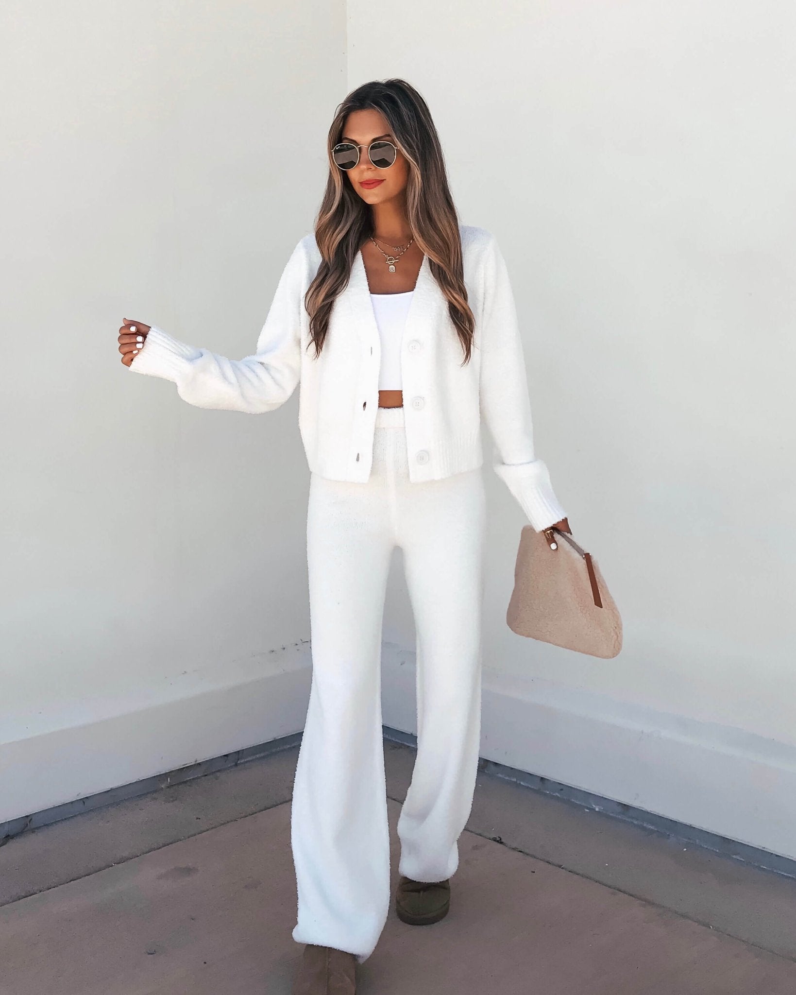 Ivory Sherpa Lounge Set - Magnolia Boutique