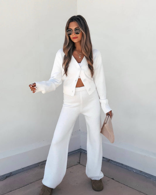 Ivory Sherpa Lounge Set - Magnolia Boutique