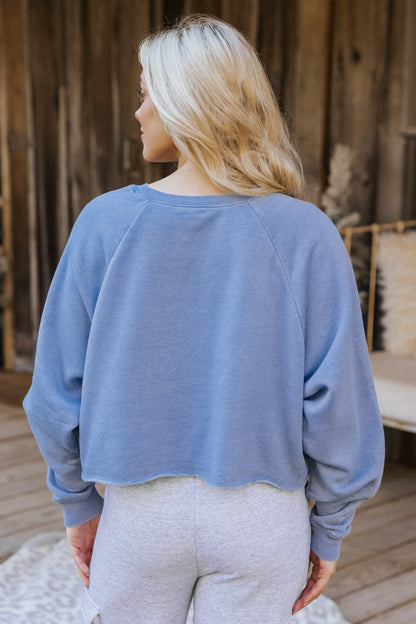 Jenna Blue Crew Neck Sweatshirt - Magnolia Boutique