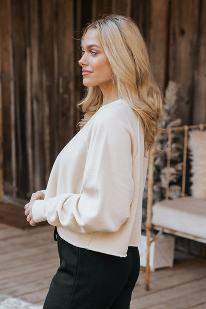 Jenna Cream Crew Neck Sweatshirt - Magnolia Boutique