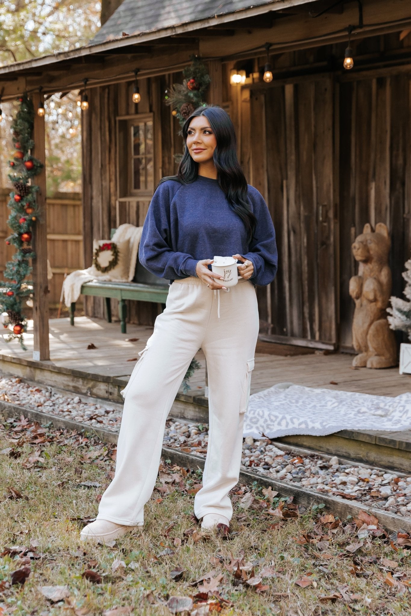 Jenna Navy Crew Neck Sweatshirt - Magnolia Boutique