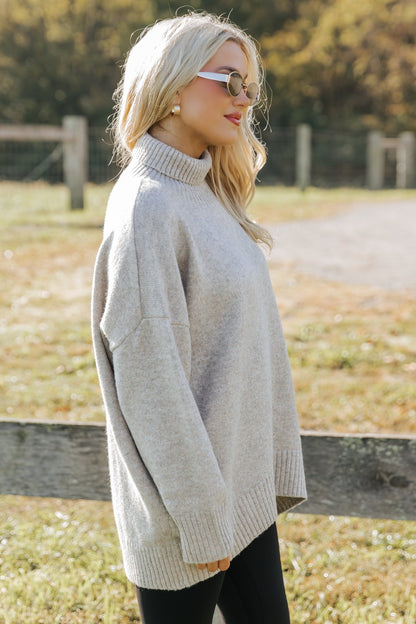 Joanna Brushed Turtleneck Sweater - Mocha - Magnolia Boutique