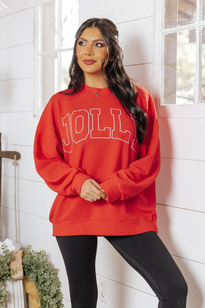 Jolly Red Graphic Sweatshirt - Magnolia Boutique