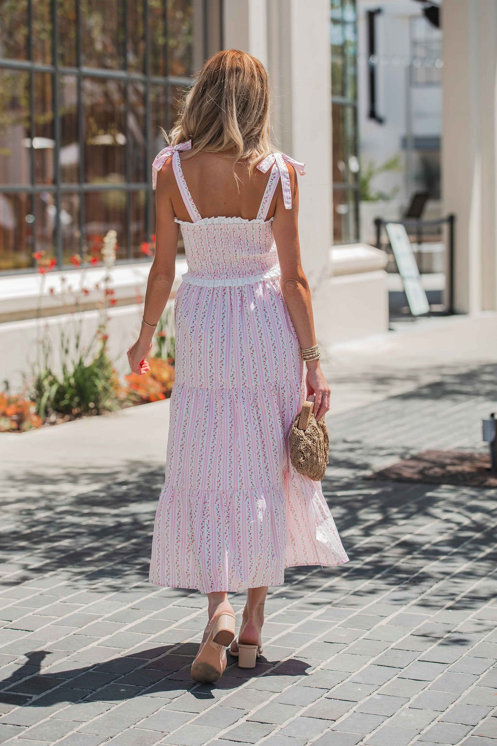 Juliette Crochet Tiered Midi Dress - Pink Juliette Crochet Tiered Midi Dress - Pink