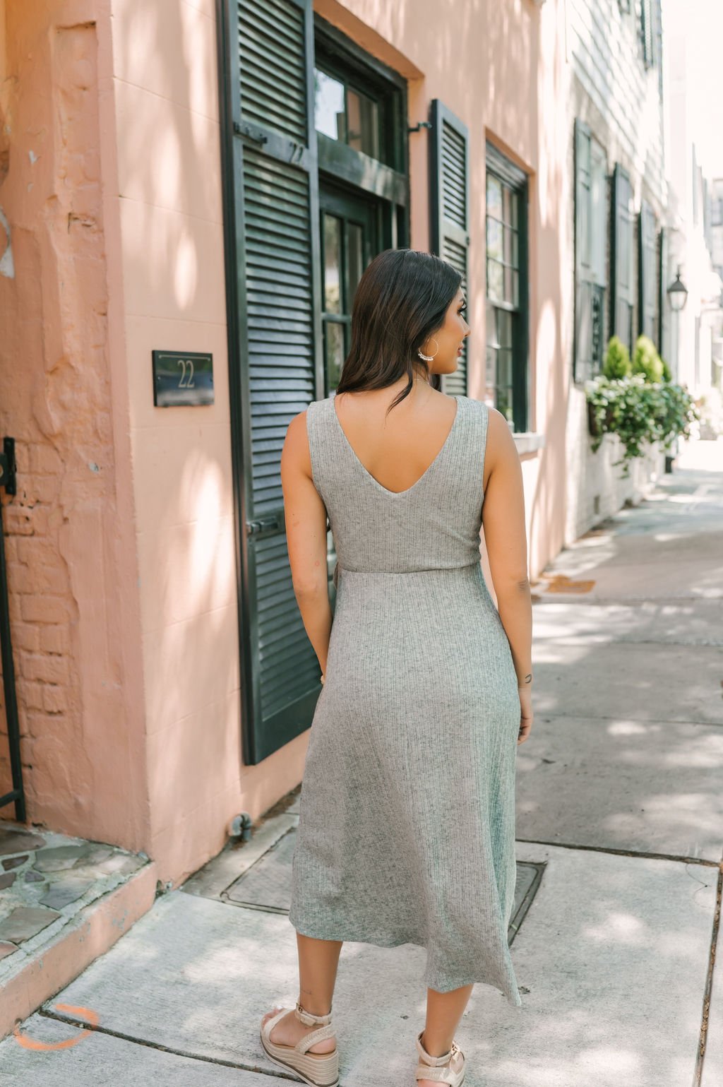 Laguna Beach V Neck Wrapped Midi Dress - Magnolia Boutique