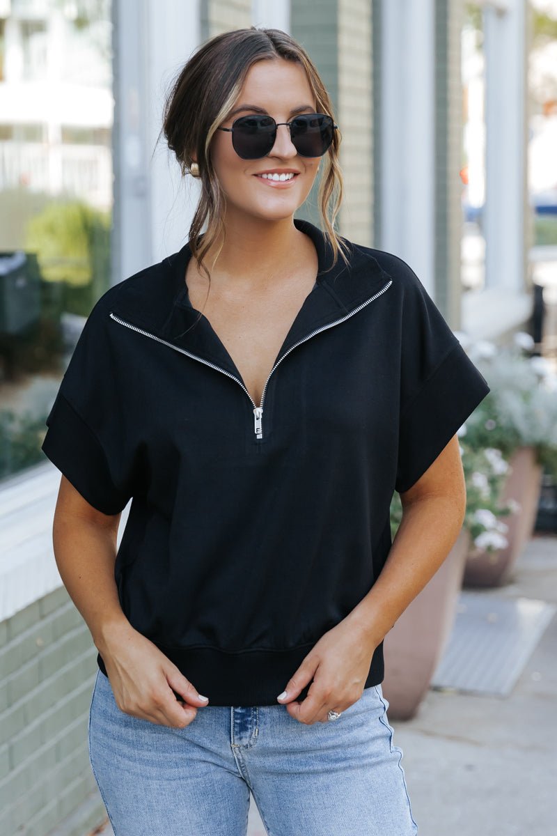 Laid Back and Comfy Half Zip Up Sweatshirt - Magnolia Boutique