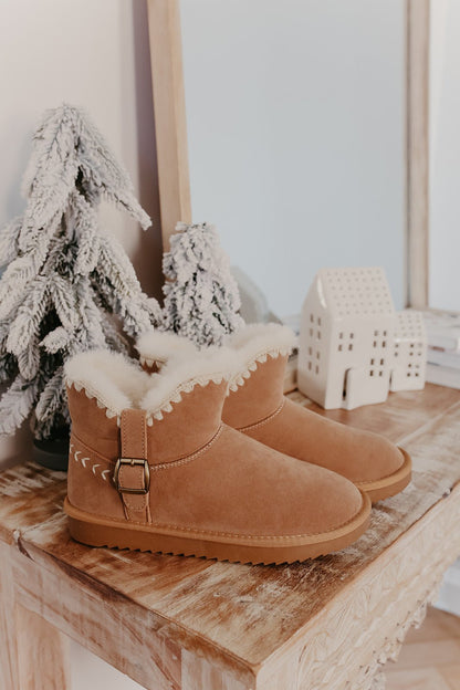 Lana Taupe Sherpa Lined Buckled Booties - Magnolia Boutique