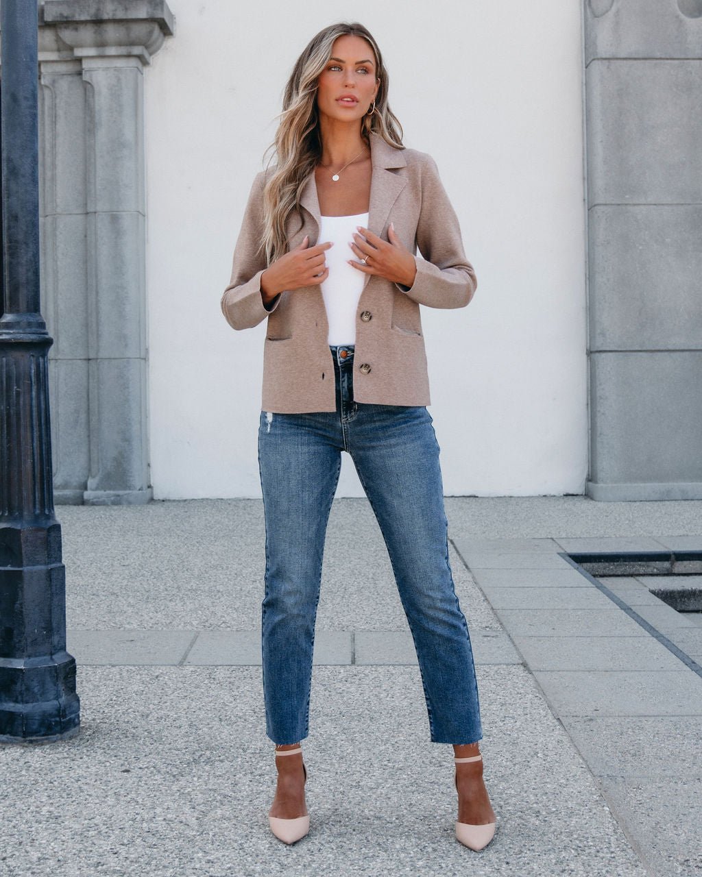 Latte Collared Button Down Jacket - Magnolia Boutique