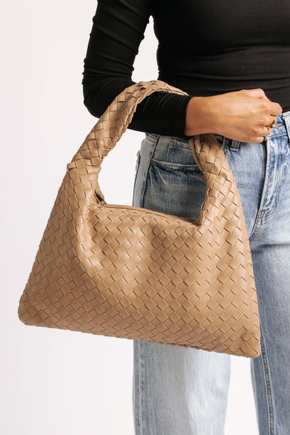 Leah Natural Woven Vegan Leather Shoulder Bag - Magnolia Boutique