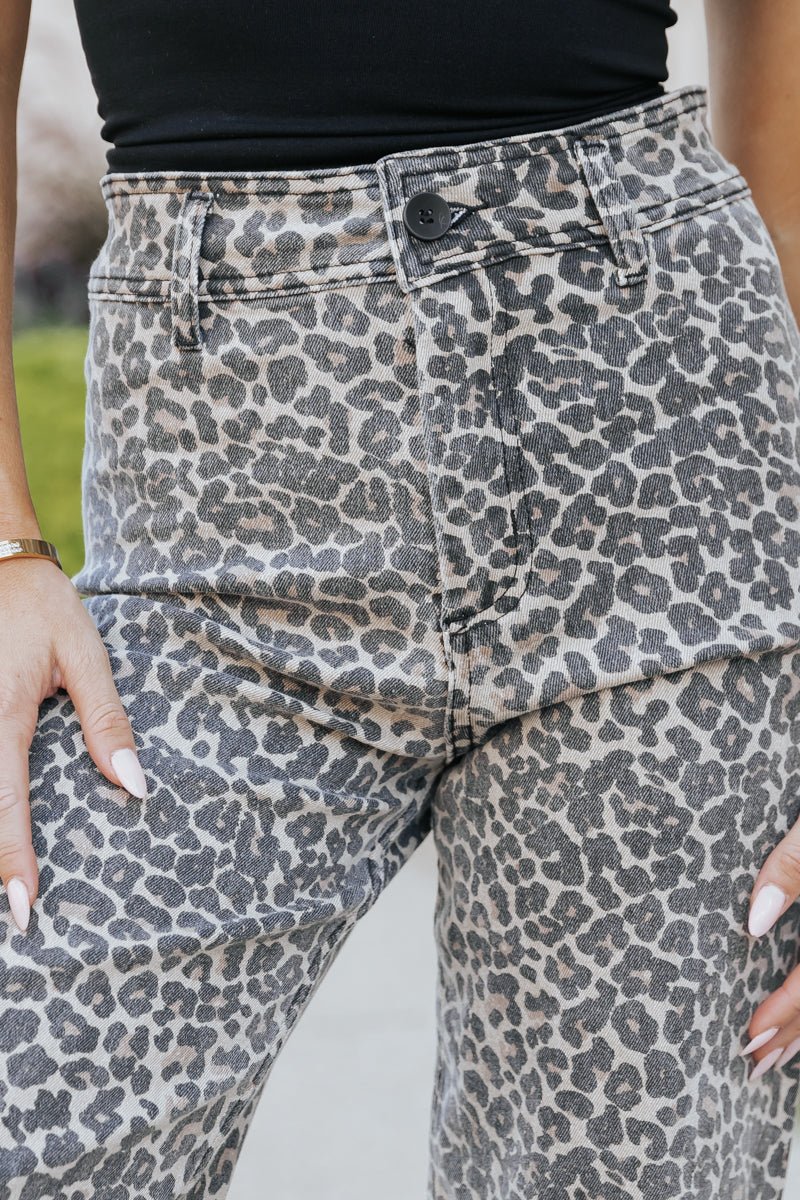 Leopard Straight Wide Leg Pants - Magnolia Boutique