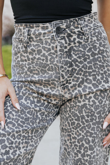 Leopard Straight Wide Leg Pants - Magnolia Boutique