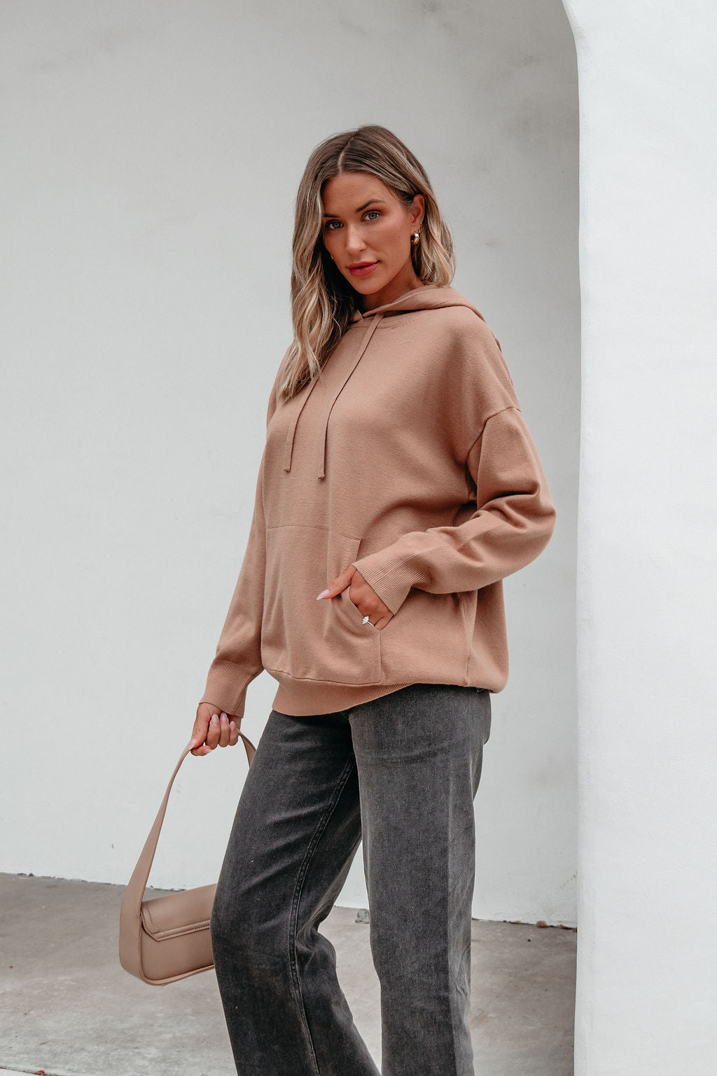 Light Brown Cashmere Hooded Sweatshirt | Pre Order - Magnolia Boutique