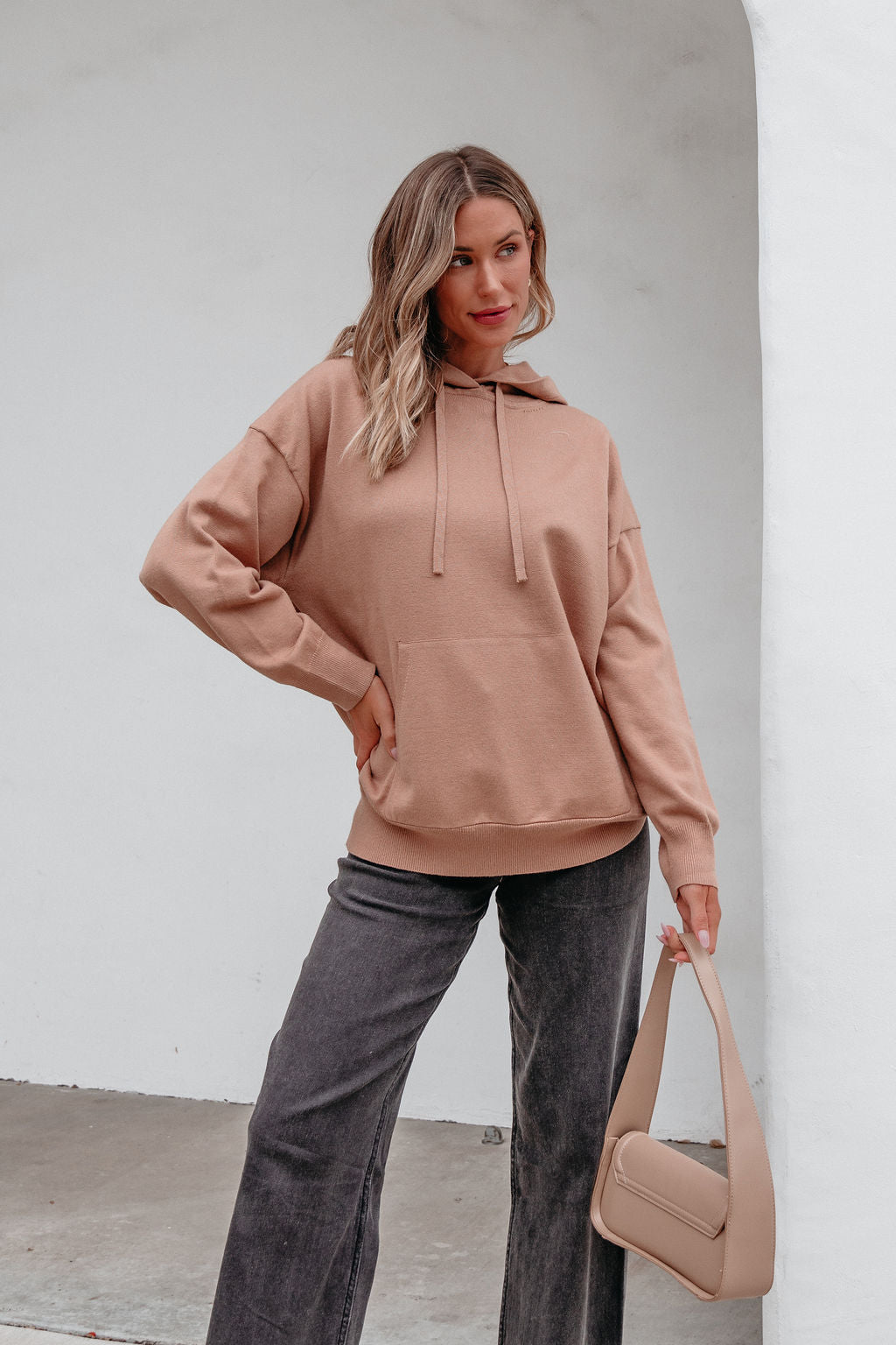 Light Brown Cashmere Hooded Sweatshirt | Pre Order - Magnolia Boutique