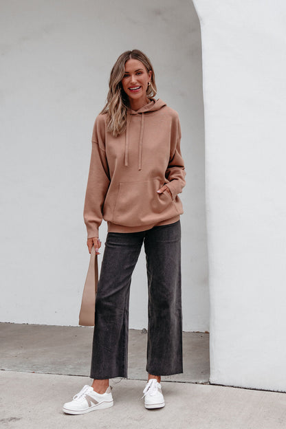 Light Brown Cashmere Hooded Sweatshirt | Pre Order - Magnolia Boutique