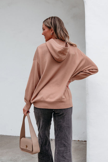 Light Brown Cashmere Hooded Sweatshirt | Pre Order - Magnolia Boutique