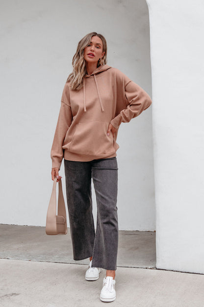 Light Brown Cashmere Hooded Sweatshirt | Pre Order - Magnolia Boutique