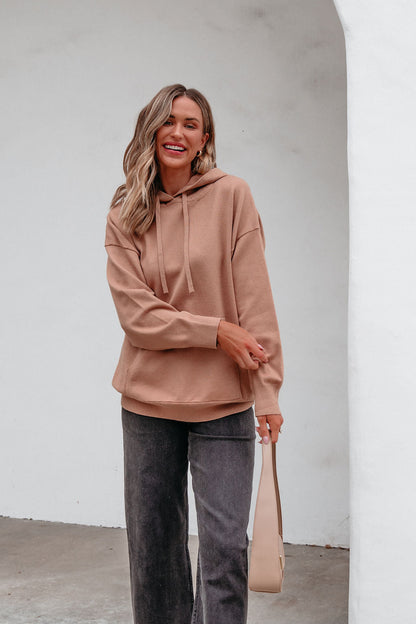 Light Brown Cashmere Hooded Sweatshirt | Pre Order - Magnolia Boutique