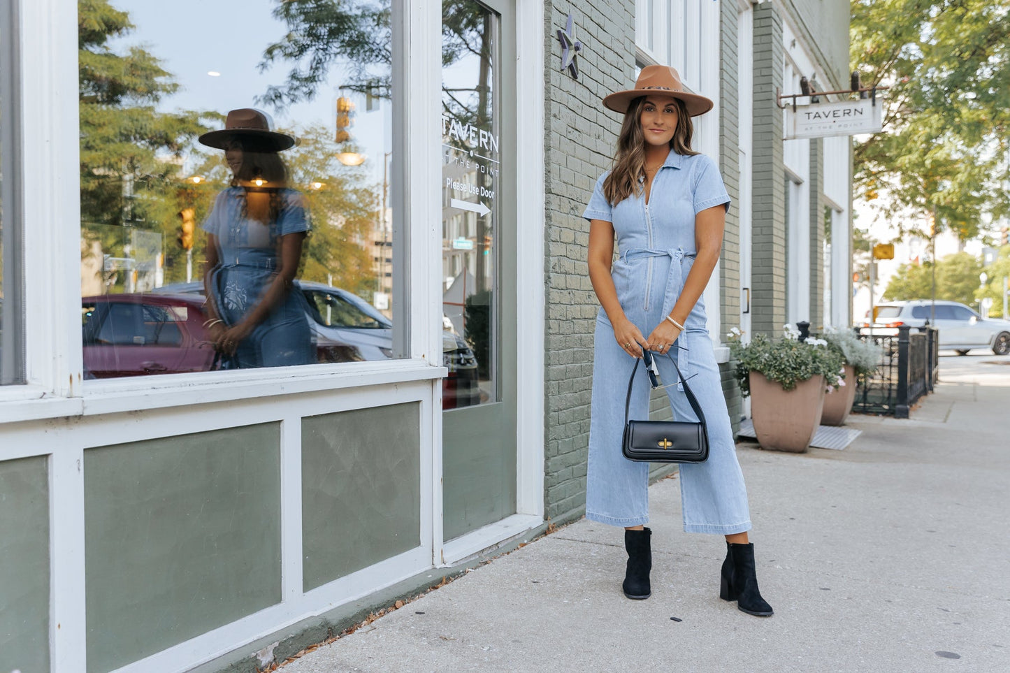 Light Denim Waist Tie Jumpsuit - Magnolia Boutique