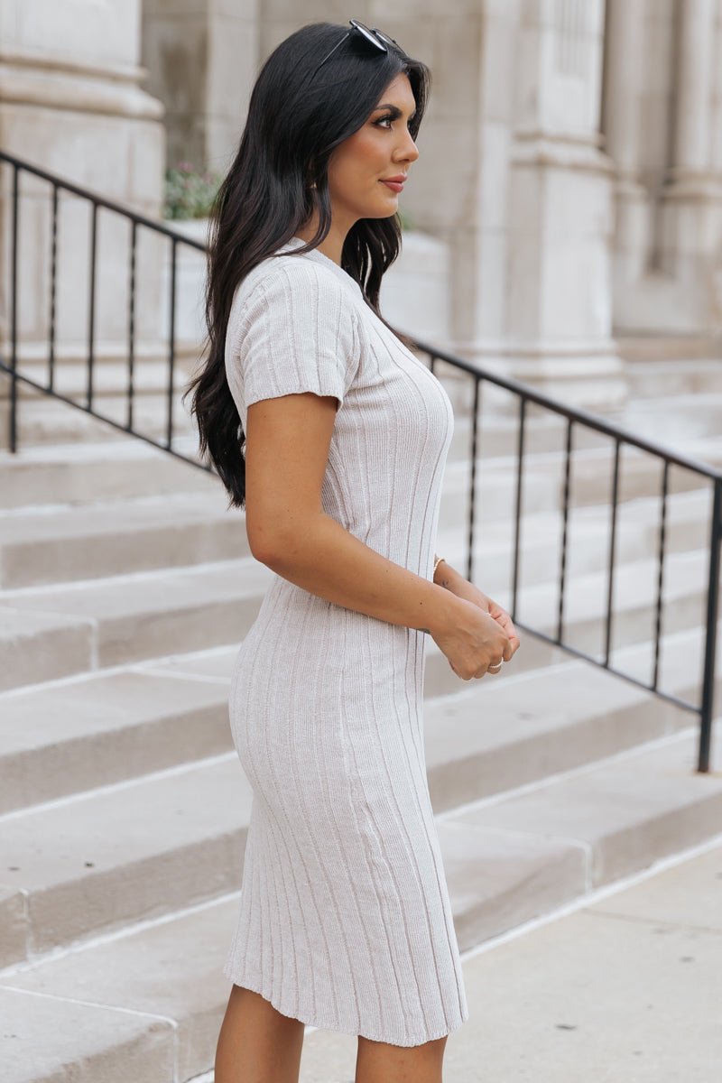 Light Grey Chenille Sweater Dress - Magnolia Boutique