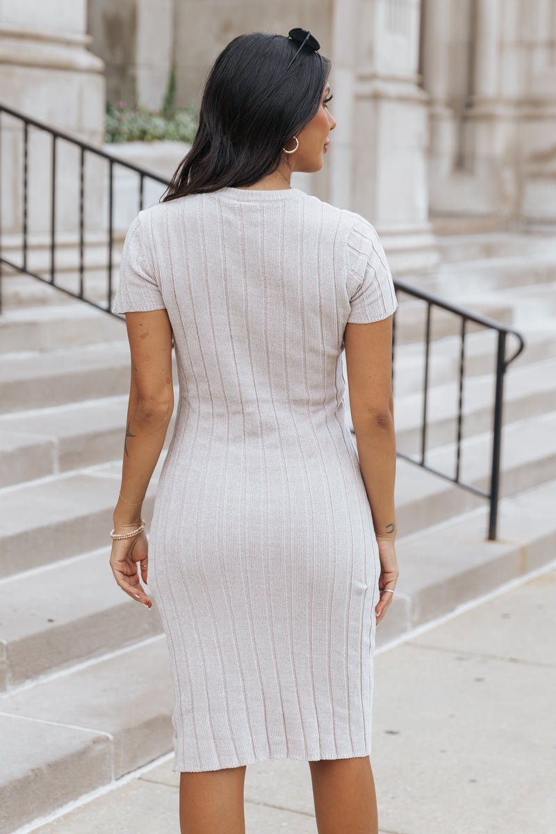 Light Grey Chenille Sweater Dress - Magnolia Boutique