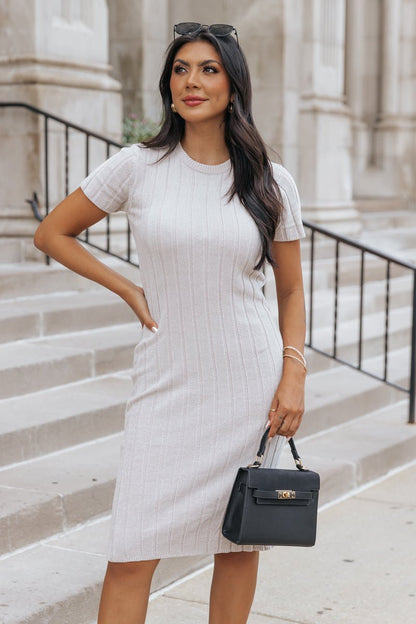 Light Grey Chenille Sweater Dress - Magnolia Boutique