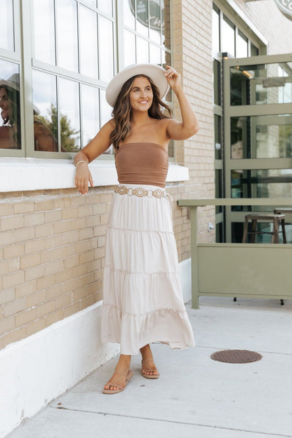 Light Mocha Jersey Ruched Tube Top - Magnolia Boutique