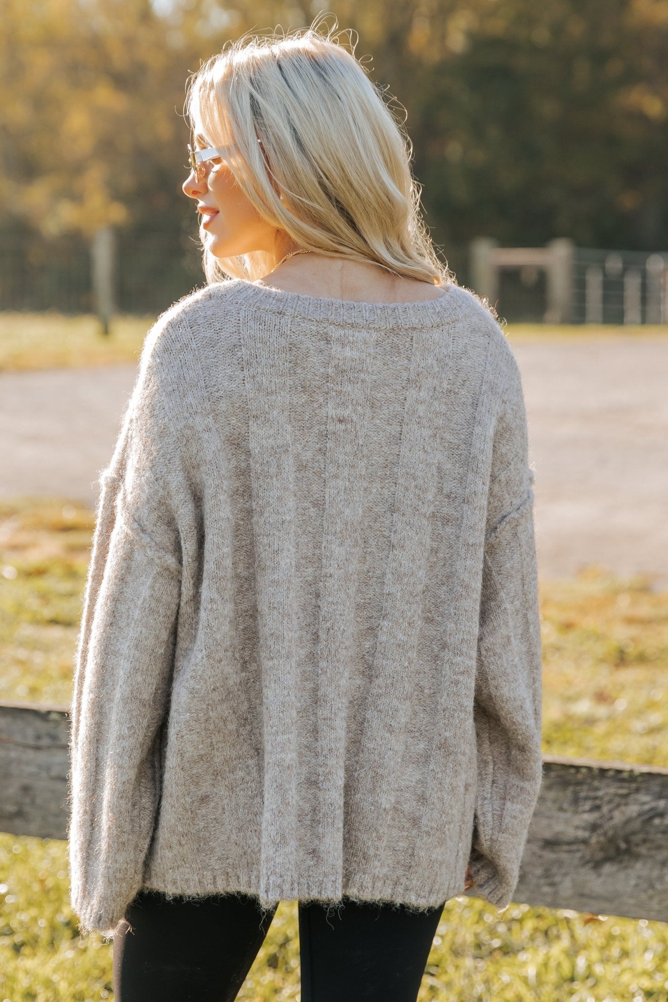 Light Mocha Oversized Ribbed Sweater - Magnolia Boutique