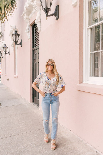 Light Wash Destroyed Boyfriend Jeans - Magnolia Boutique