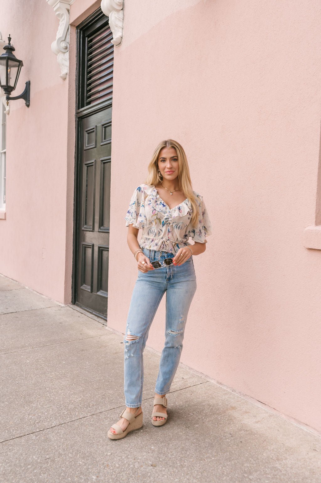 Light Wash Destroyed Boyfriend Jeans - Magnolia Boutique