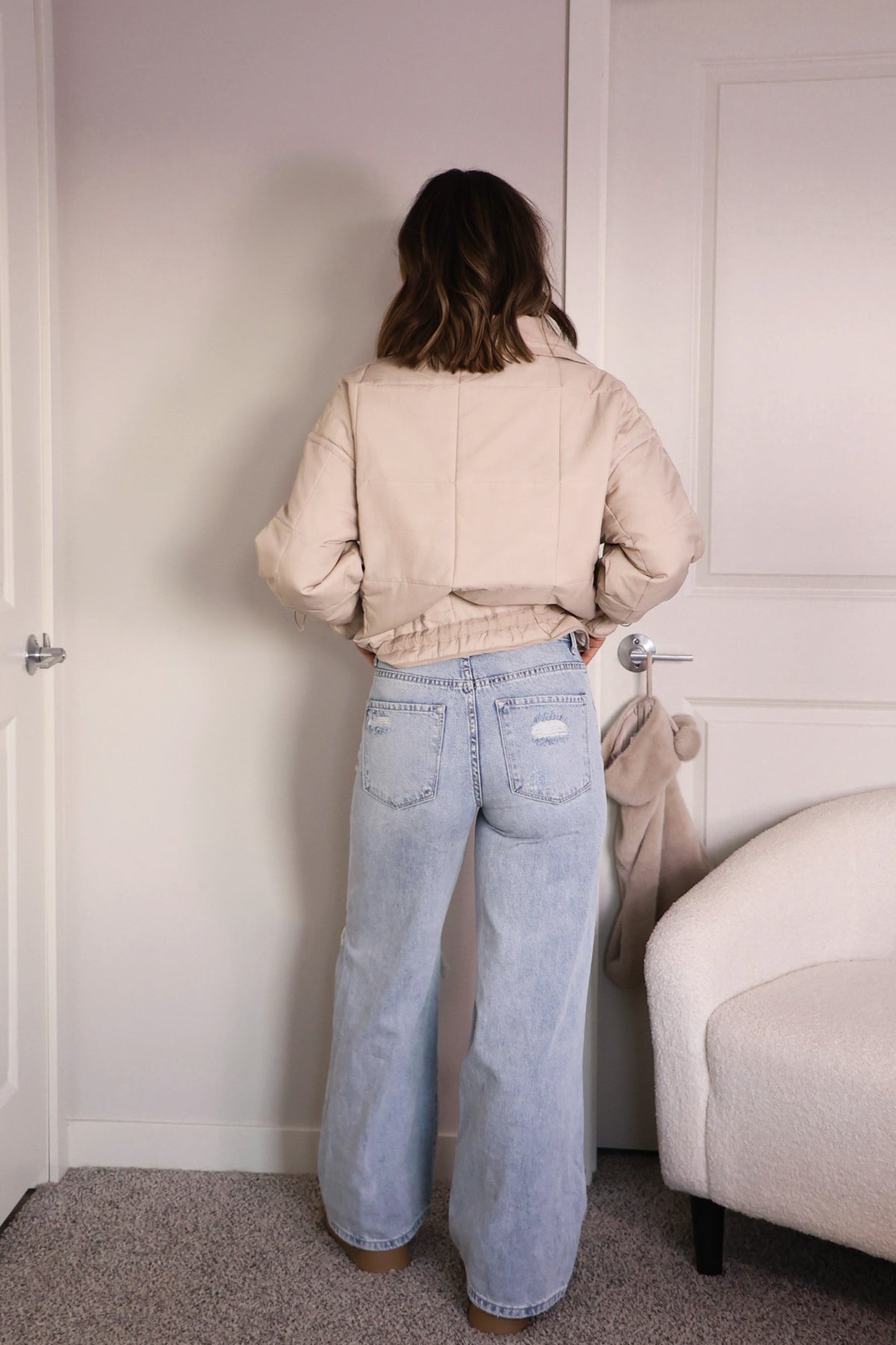 Light Wash High Rise Destroyed Wide Leg Jeans - Magnolia Boutique