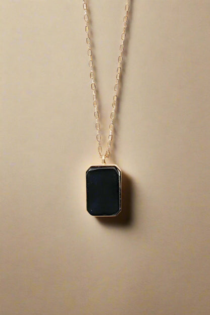 Madalyn Black Stone Pendant Necklace - Magnolia Boutique