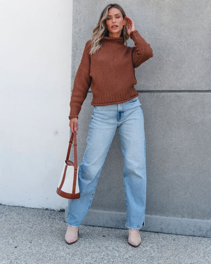 Maple Grove Chunky Turtleneck Sweater - Brown - Magnolia Boutique