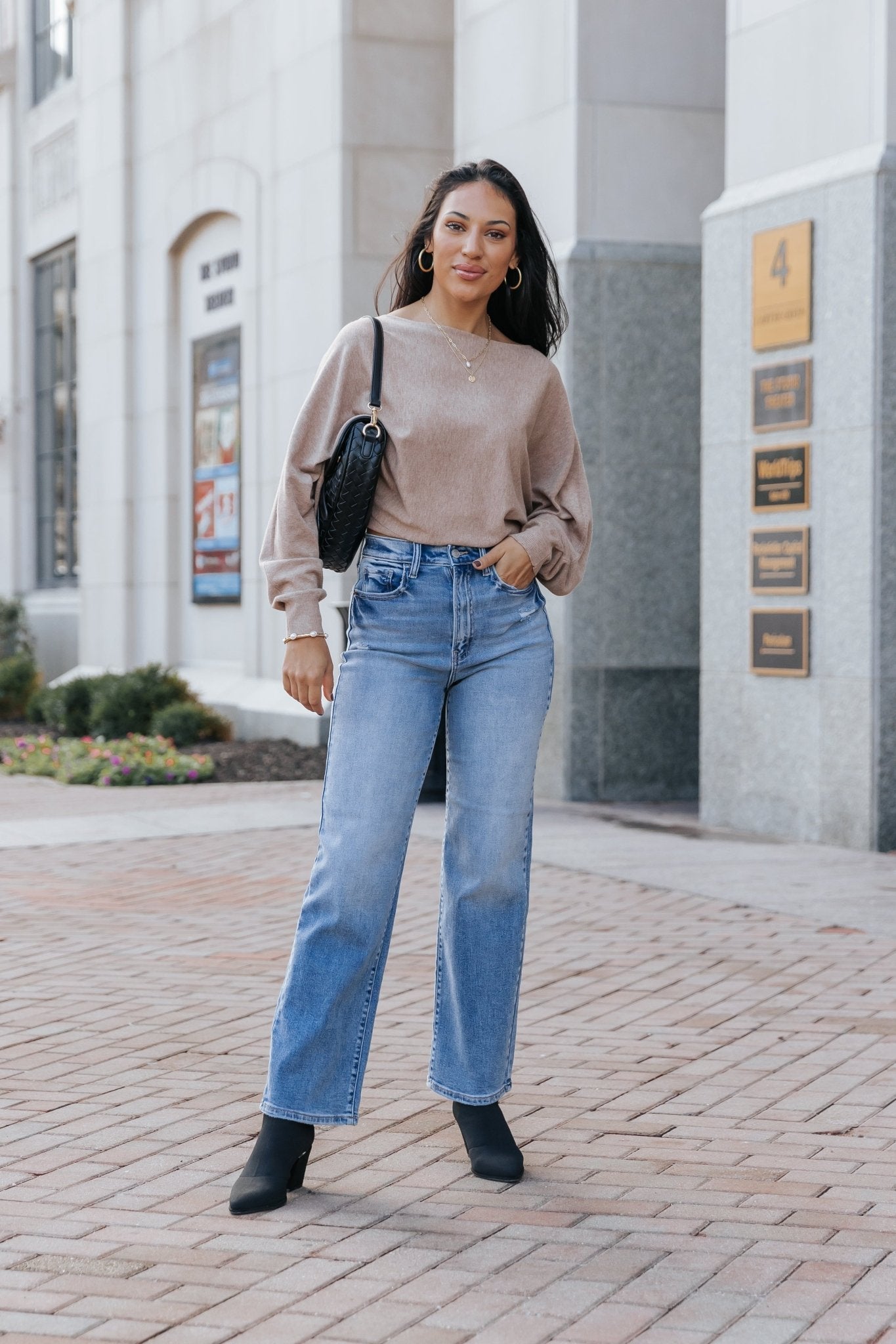 Medium Light Wash Super High Rise Dad Jeans - Magnolia Boutique