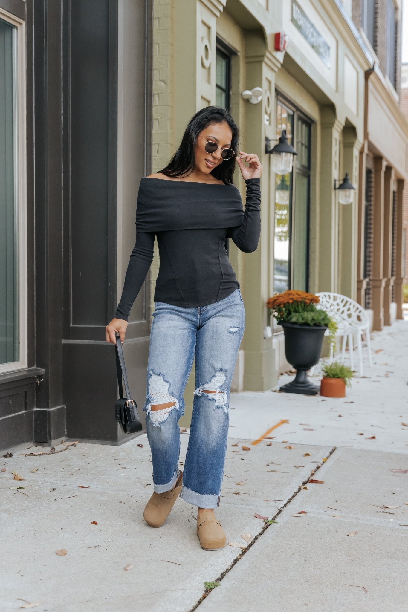 Medium Wash High Rise Cuffed Dad Jeans - Magnolia Boutique