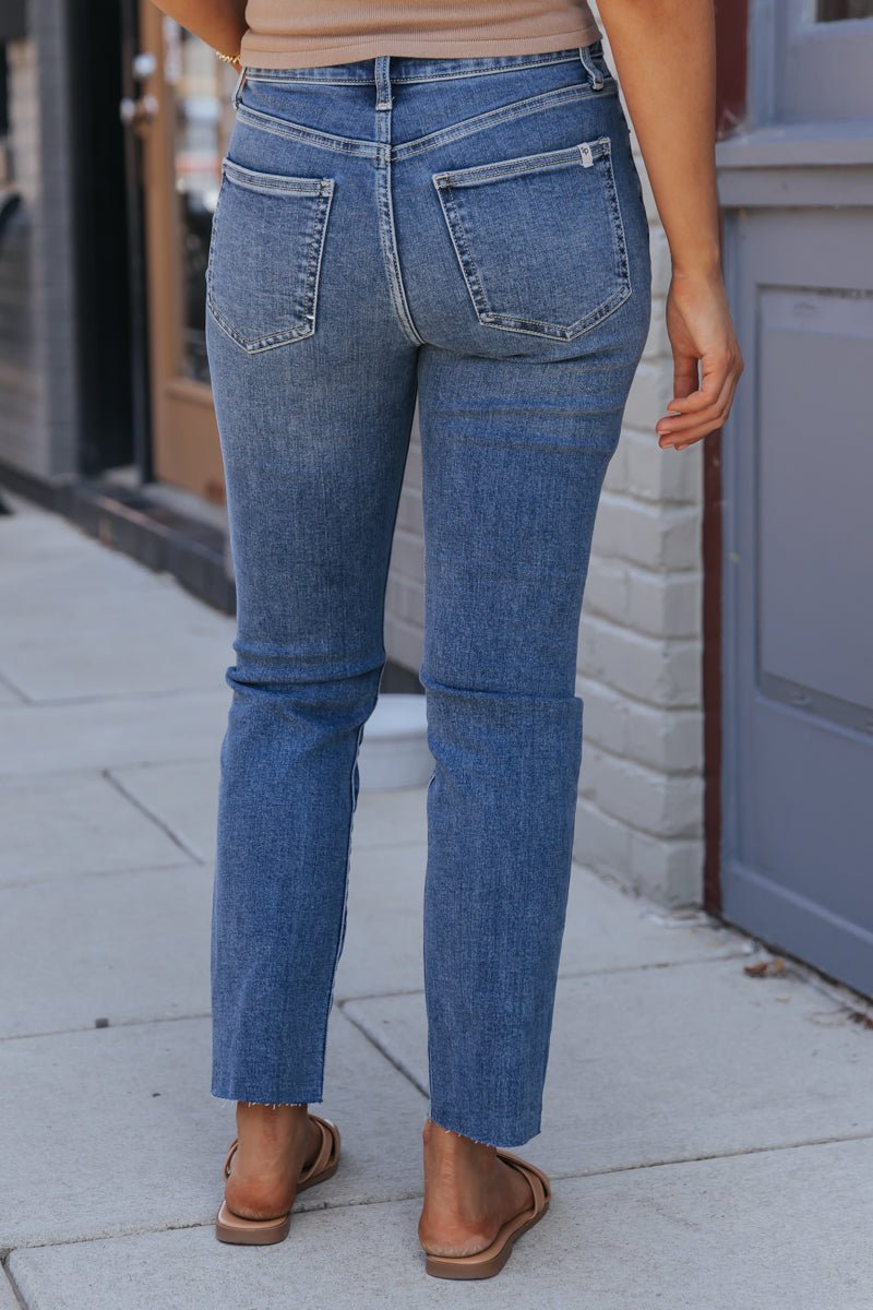 Medium Wash Slim Straight Leg Jeans - Magnolia Boutique