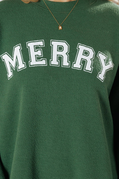 Merry Green Graphic Sweatshirt - Magnolia Boutique