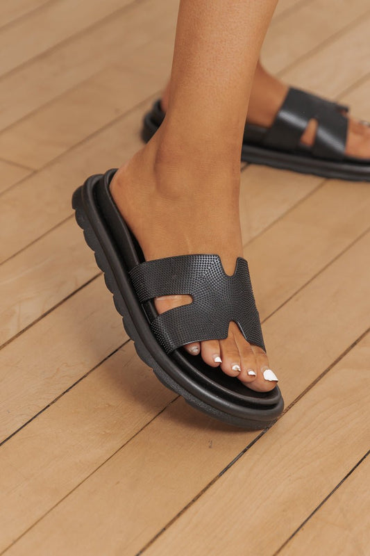 MIA Bertini Black Slide Sandals - Magnolia Boutique
